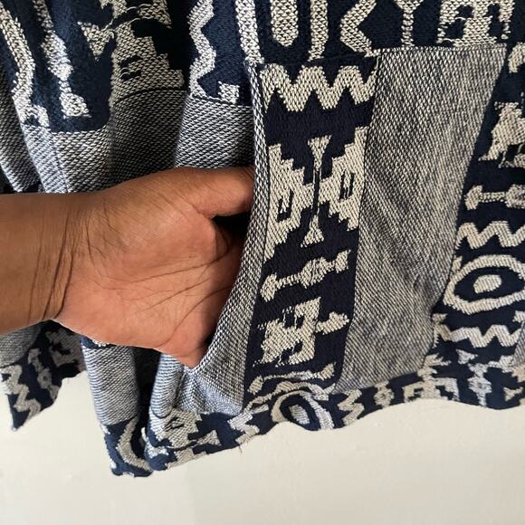 Obey Propaganda Baja Hoodie Womens Medium Blue Striped Pullover Boho Surf Skate - Picture 5 of 9